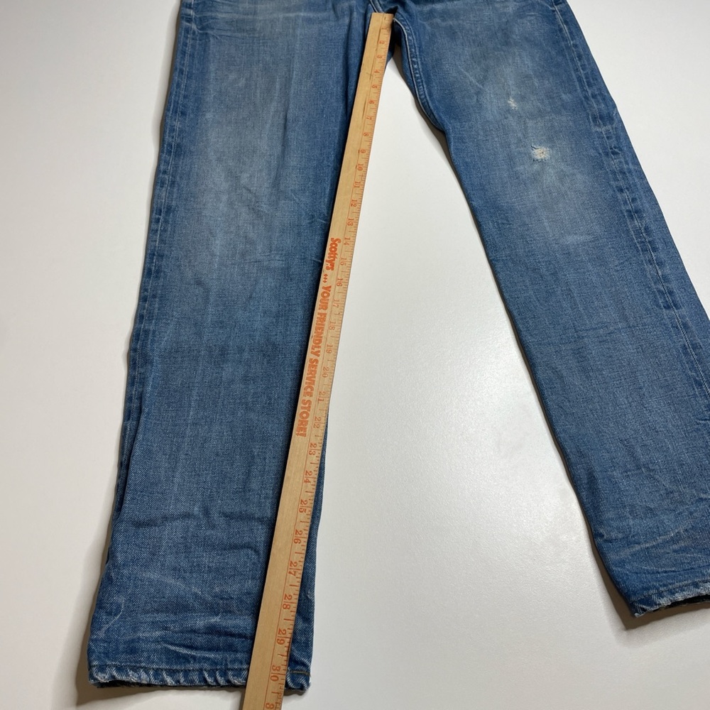 Lee 101 Rider Japanese Dry Selvedge Light Blue Denim Jeans 32X32 Made in Italy - Picture 15 of 15